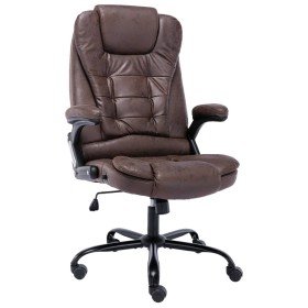 Dark Brown Faux Suede Leather Office Chair by , Office chairs - Ref: Foro24-20577, Price: 215,21 €, Discount: %