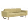 3 seater green fabric sofa by , Sofas - Ref: Foro24-281388, Price: 311,99 €, Discount: %