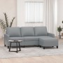 Sofá de 3 plazas con taburete de tela gris claro 180 cm de , Sofás - Ref: Foro24-3201037, Precio: 374,12 €, Descuento: %