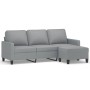 Sofá de 3 plazas con taburete de tela gris claro 180 cm de , Sofás - Ref: Foro24-3201037, Precio: 374,12 €, Descuento: %