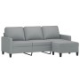 Sofá de 3 plazas con taburete de tela gris claro 180 cm de , Sofás - Ref: Foro24-3201037, Precio: 374,12 €, Descuento: %