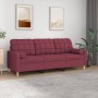 3-Sitzer-Sofa mit roten Stoffkissen 180 cm von , Sofas - Ref: Foro24-3200796, Preis: 317,13 €, Rabatt: %