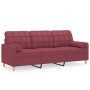 3-Sitzer-Sofa mit roten Stoffkissen 180 cm von , Sofas - Ref: Foro24-3200796, Preis: 317,13 €, Rabatt: %