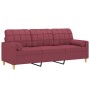 3-seater sofa with red fabric cushions 180 cm by , Sofas - Ref: Foro24-3200796, Price: 317,13 €, Discount: %