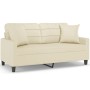 2-seater sofa with cream-colored synthetic leather cushions 140 cm by , Sofas - Ref: Foro24-3200804, Price: 233,72 €, Discoun...