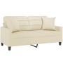 2-seater sofa with cream-colored synthetic leather cushions 140 cm by , Sofas - Ref: Foro24-3200804, Price: 233,72 €, Discoun...