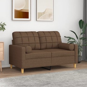 2-seater sofa with brown fabric cushions 120 cm by , Sofas - Ref: Foro24-3200777, Price: 246,08 €, Discount: %