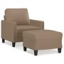 Sillón con taburete cuero sintético color capuchino 60 cm de , Sofás - Ref: Foro24-3201023, Precio: 206,04 €, Descuento: %