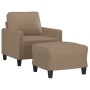 Sillón con taburete cuero sintético color capuchino 60 cm de , Sofás - Ref: Foro24-3201023, Precio: 206,04 €, Descuento: %