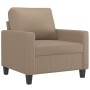 Sillón con taburete cuero sintético color capuchino 60 cm de , Sofás - Ref: Foro24-3201023, Precio: 206,04 €, Descuento: %