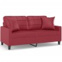 2-Sitzer-Sofa mit roten Kunstlederkissen 140 cm von , Sofas - Ref: Foro24-3200806, Preis: 268,12 €, Rabatt: %