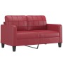 2-Sitzer-Sofa mit roten Kunstlederkissen 140 cm von , Sofas - Ref: Foro24-3200806, Preis: 268,12 €, Rabatt: %