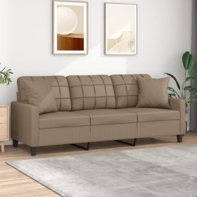 3-seater sofa with cappuccino synthetic leather cushions 180 cm by , Sofas - Ref: Foro24-3200812, Price: 324,43 €, Discount: %