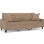 3-seater sofa with cappuccino synthetic leather cushions 180 cm by , Sofas - Ref: Foro24-3200812, Price: 324,74 €, Discount: %