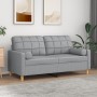 2-Sitzer-Sofa mit hellgrauen Stoffkissen 140 cm von , Sofas - Ref: Foro24-3200782, Preis: 231,49 €, Rabatt: %