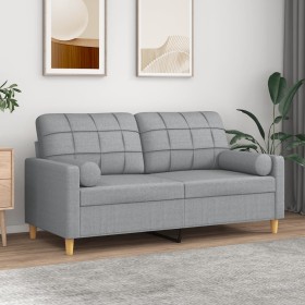 2-Sitzer-Sofa mit hellgrauen Stoffkissen 140 cm von , Sofas - Ref: Foro24-3200782, Preis: 228,21 €, Rabatt: %