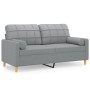 2-Sitzer-Sofa mit hellgrauen Stoffkissen 140 cm von , Sofas - Ref: Foro24-3200782, Preis: 231,49 €, Rabatt: %