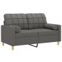 2-Sitzer-Sofa mit dunkelgrauen Stoffkissen 120 cm von , Sofas - Ref: Foro24-3200775, Preis: 245,15 €, Rabatt: %