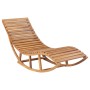 Tumbona mecedora con cojín madera maciza de teca de , Tumbonas - Ref: Foro24-3063344, Precio: 273,04 €, Descuento: %