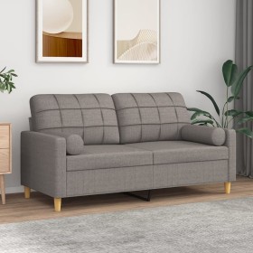 2-Sitzer-Sofa mit taupegrauen Stoffkissen, 140 cm von , Sofas - Ref: Foro24-3200789, Preis: 246,19 €, Rabatt: %