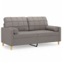 2-Sitzer-Sofa mit taupegrauen Stoffkissen, 140 cm von , Sofas - Ref: Foro24-3200789, Preis: 245,93 €, Rabatt: %