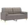 2-seater sofa with taupe gray fabric cushions 140 cm by , Sofas - Ref: Foro24-3200789, Price: 245,93 €, Discount: %