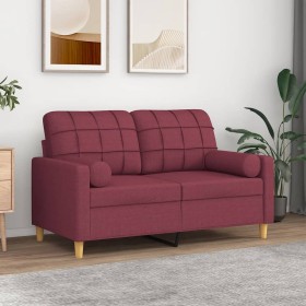 2-seater sofa with red fabric cushions 120 cm by , Sofas - Ref: Foro24-3200780, Price: 232,03 €, Discount: %