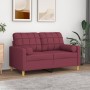 2-Sitzer-Sofa mit roten Stoffkissen 120 cm von , Sofas - Ref: Foro24-3200780, Preis: 232,26 €, Rabatt: %