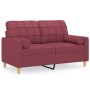 2-Sitzer-Sofa mit roten Stoffkissen 120 cm von , Sofas - Ref: Foro24-3200780, Preis: 232,26 €, Rabatt: %