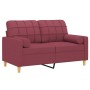 2-Sitzer-Sofa mit roten Stoffkissen 120 cm von , Sofas - Ref: Foro24-3200780, Preis: 232,26 €, Rabatt: %