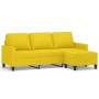 Sofá de 3 plazas con taburete de tela amarillo claro 180 cm de , Sofás - Ref: Foro24-3201042, Precio: 330,21 €, Descuento: %