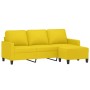 Sofá de 3 plazas con taburete de tela amarillo claro 180 cm de , Sofás - Ref: Foro24-3201042, Precio: 330,21 €, Descuento: %