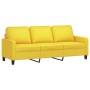 Sofá de 3 plazas con taburete de tela amarillo claro 180 cm de , Sofás - Ref: Foro24-3201042, Precio: 330,21 €, Descuento: %