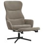 Sillón de relax con reposapiés de terciopelo gris claro de , Sillones - Ref: Foro24-3097495, Precio: 131,06 €, Descuento: %