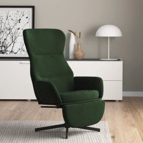 Sillón de relax con reposapiés terciopelo verde oscuro de , Sillones - Ref: Foro24-3097497, Precio: 128,01 €, Descuento: %