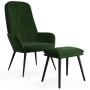 Sillón de relax con taburete terciopelo verde oscuro de , Sillones - Ref: Foro24-3097621, Precio: 141,50 €, Descuento: %