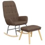 Rocking chair with stool gray taupe fabric by , Rocking chairs - Ref: Foro24-3097713, Price: 160,66 €, Discount: %