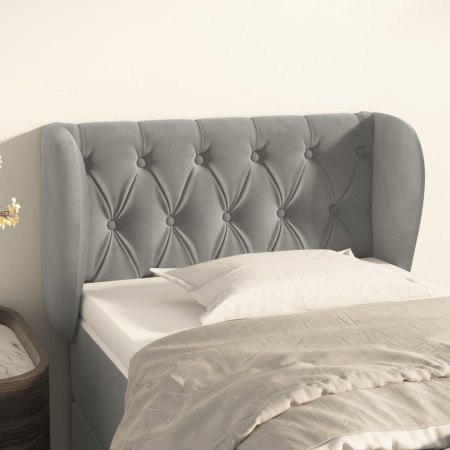 Light gray velvet headboard 83x23x78/88 cm by , Headboards and footboards - Ref: Foro24-3117510, Price: 57,92 €, Discount: %