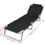 Folding steel sun lounger with black powder coating by vidaXL, Loungers - Ref: Foro24-41478, Price: 58,65 €, Discount: %