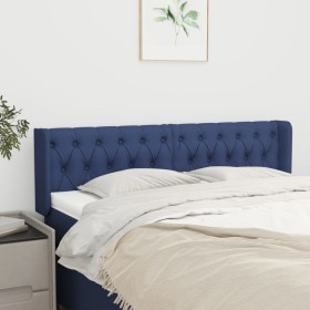 Cabecero de tela azul 147x16x78/88 cm de , Cabeceros y pies de cama - Ref: Foro24-3119108, Precio: 80,99 €, Descuento: %