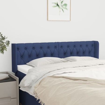 Cabecero de tela azul 147x16x78/88 cm de , Cabeceros y pies de cama - Ref: Foro24-3119108, Precio: 80,66 €, Descuento: %