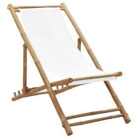 Bamboo and canvas garden lounger by vidaXL, Garden chairs - Ref: Foro24-41491, Price: 47,48 €, Discount: %