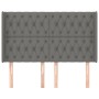 Headboard with dark gray fabric ears 147x16x118/128 cm by , Headboards and footboards - Ref: Foro24-3119915, Price: 152,41 €,...