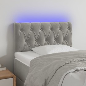 Light gray velvet headboard with LED 80x7x78/88 cm by , Headboards and footboards - Ref: Foro24-3121978, Price: 55,84 €, Disc...