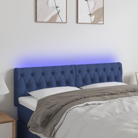 Cabecero con LED de tela azul 144x7x78/88 cm de , Cabeceros y pies de cama - Ref: Foro24-3121952, Precio: 79,99 €, Descuento: %