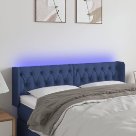 Cabecero con LED de tela azul 147x16x78/88 cm de , Cabeceros y pies de cama - Ref: Foro24-3123576, Precio: 88,99 €, Descuento: %