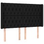 Cabecero con LED de tela negro 147x16x118/128 cm de , Cabeceros y pies de cama - Ref: Foro24-3124384, Precio: 165,93 €, Descu...