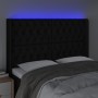 Cabecero con LED de tela negro 147x16x118/128 cm de , Cabeceros y pies de cama - Ref: Foro24-3124384, Precio: 165,93 €, Descu...