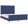 Estructura de cama con cabecero de tela azul 140x190 cm de , Camas y somieres - Ref: Foro24-3125298, Precio: 275,37 €, Descue...