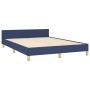 Estructura de cama con cabecero de tela azul 140x190 cm de , Camas y somieres - Ref: Foro24-3125298, Precio: 275,37 €, Descue...